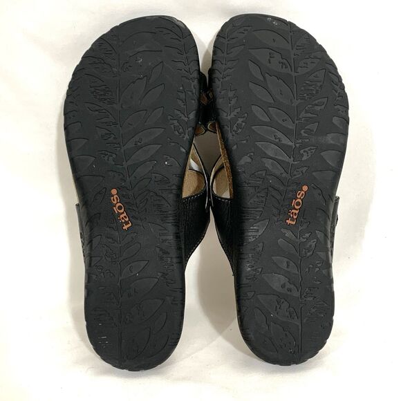 Taos Womens Black Perfect Sandals Size 8 Leather Comfort Strappy EU 39 - Picture 12 of 13